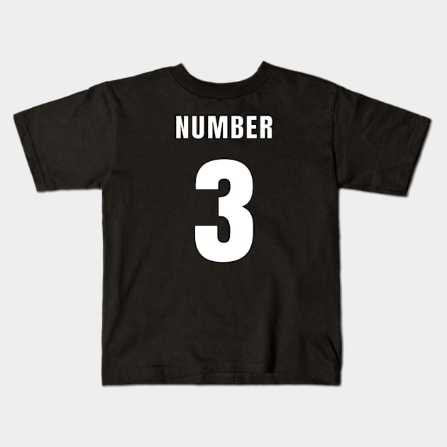 NUMBER 3 FRONT-PRINT Kids T-Shirt by mn9